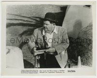 2w959 UTOPIA 8x10.25 still '54 great close up of worried Oliver Hardy with torn jacket!