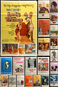 2x030 LOT OF 40 FOLDED ONE-SHEETS '60s-70s great images from a variety of different movies!