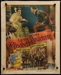 2y160 PRIVATE LIVES OF ELIZABETH & ESSEX Belgian '45 Bette Davis, Errol Flynn, Curtiz!