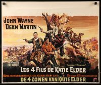 2y166 SONS OF KATIE ELDER Belgian '65 different art of John Wayne, Dean Martin & others!