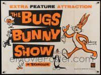 2y611 BUGS BUNNY SHOW British quad '60 completely different art of him and Sylvester, more!