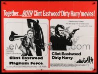 2y622 DIRTY HARRY/MAGNUM FORCE British quad '75 cool mirror image of Clint Eastwood, double trouble!
