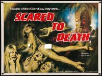 2y686 SCARED TO DEATH British quad '80 different sexy horror art by Tom William Chantrell!