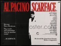 2y687 SCARFACE British quad '83 Al Pacino as Tony Montana, Brian De Palma, Oliver Stone!
