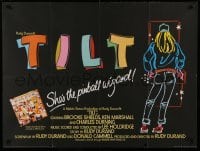 2y700 TILT British quad '79 Brooke Shields is America's pinball wizard, cool artwork!