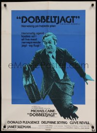 2y322 BLACK WINDMILL Danish '74 cool image of running Michael Caine, Donald Pleasence, Don Siegel