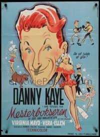 2y346 KID FROM BROOKLYN Danish R63 art of Danny Kaye, sexy Virginia Mayo & Vera-Ellen!