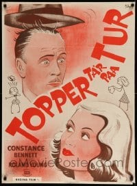 2y383 TOPPER TAKES A TRIP Danish R48 Constance Bennett, Roland Young, WG artwork!