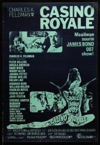 2y273 CASINO ROYALE Finnish R70s all-star James Bond spy spoof, sexy psychedelic art!