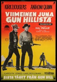2y293 LAST TRAIN FROM GUN HILL Finnish '59 Kirk Douglas, Anthony Quinn, directed by John Sturges!