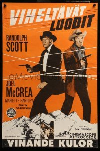 2y305 RIDE THE HIGH COUNTRY Finnish '62 completely different image of Randolph Scott & Joel McCrea