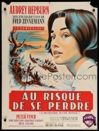 2y080 NUN'S STORY French 24x32 '59 great Mascii art of religious missionary Audrey Hepburn!