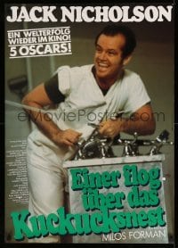 2y099 ONE FLEW OVER THE CUCKOO'S NEST German 1981 laughing Jack Nicholson, Forman's classic!
