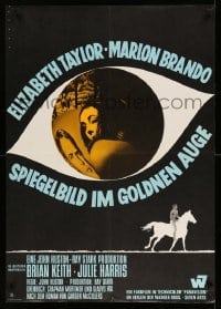 2y101 REFLECTIONS IN A GOLDEN EYE German '67 Huston, different image of Elizabeth Taylor & Brando!