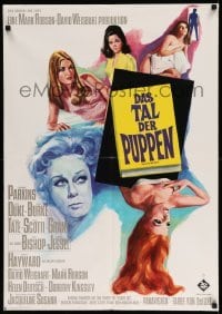 2y106 VALLEY OF THE DOLLS German '68 Jacqueline Susann's novel, Sharon Tate, art of top cast!