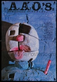 2y048 PLAKATOK '88 exhibition Hungarian 27x39 '88 art by Peter Pocs!