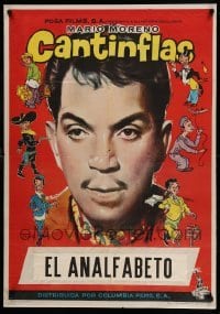 2y115 CANTINFLAS Spanish '62 wacky art and image of the comedy star, El Analfabeto!