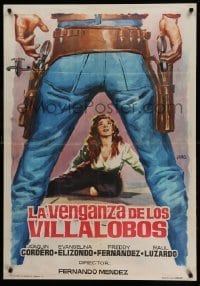 2y123 LA VENGANZA DE LOS VILLALOBOS Spanish '62 completely different cowboy western art by Jano.!