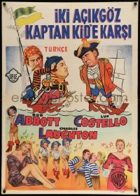 2y390 ABBOTT & COSTELLO MEET CAPTAIN KIDD Turkish '53 art of pirates Bud & Lou with Laughton!