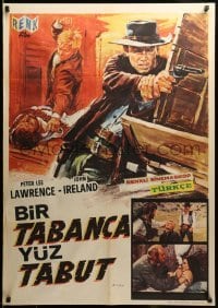 2y455 PISTOL FOR A HUNDRED COFFINS Turkish '71 Umberto Lenzi, great spaghetti western art!