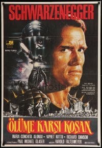 2y465 RUNNING MAN Turkish '88 different art of Arnold Schwarzenegger by Renato Casaro!