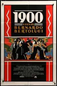 2z521 1900 1sh '77 directed by Bernardo Bertolucci, Robert De Niro, cool Doug Johnson art!