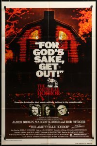 2z096 AMITYVILLE HORROR 1sh '79 great image of haunted house, for God's sake get out!