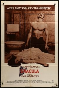 2z097 ANDY WARHOL'S DRACULA 1sh '74 Paul Morrissey, cool image of vampire Udo Kier!