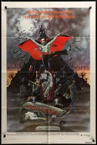 2z098 ANDY WARHOL'S DRACULA style B 1sh '74 cool art of vampire Udo Kier as Dracula by Barr!