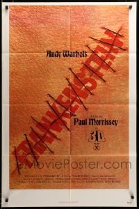 2z278 ANDY WARHOL'S FRANKENSTEIN 3D 1sh '74 Paul Morrissey, great image of title in stitches!