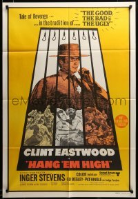 2z794 HANG 'EM HIGH Aust 1sh '68 great art of Clint Eastwood in a classic tale of revenge!