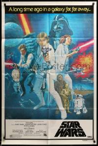 2z485 STAR WARS Aust 1sh '77 George Lucas classic sci-fi epic, great art by Tom Chantrell!