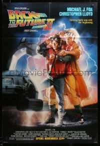 2z102 BACK TO THE FUTURE II advance DS 1sh '89 Michael J. Fox & Christopher Lloyd by Drew Struzan!