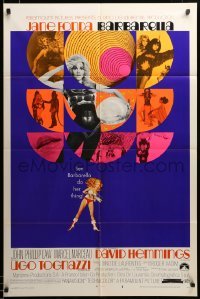 2z107 BARBARELLA style B 1sh '68 Roger Vadim, different montage of sexy Jane Fonda images!