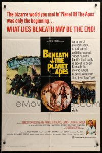 2z660 BENEATH THE PLANET OF THE APES 1sh '70 sci-fi sequel, what lies beneath may be the end!
