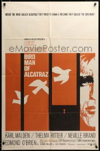 2z917 BIRDMAN OF ALCATRAZ 1sh '62 Burt Lancaster & John Frankenheimer, Saul Bass-like art!