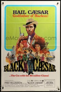 2z324 BLACK CAESAR 1sh '73 AIP Williamson blaxploitation, Godfather of Harlem art by G. Akimoto!