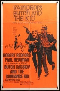 2z745 BUTCH CASSIDY & THE SUNDANCE KID 1sh R70s Paul Newman, Robert Redford, Katharine Ross!