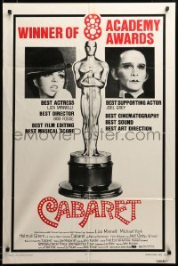 2z950 CABARET awards 1sh '72 Liza Minnelli sings & dances in Nazi Germany, directed by Bob Fosse!