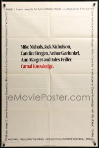 2z830 CARNAL KNOWLEDGE int'l 1sh '71 Jack Nicholson, Candice Bergen, Art Garfunkel, Ann-Margret!