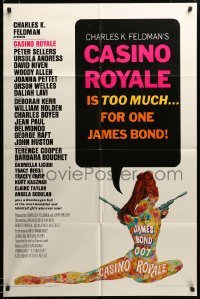 2z605 CASINO ROYALE 1sh '67 all-star James Bond spy spoof, psychedelic art by Robert McGinnis!