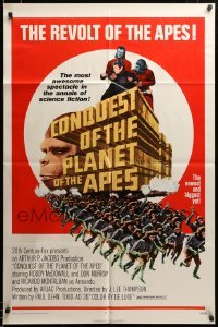 2z663 CONQUEST OF THE PLANET OF THE APES 1sh '72 Roddy McDowall, Murray, the revolt of the apes!