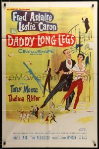 2z371 DADDY LONG LEGS 1sh '55 wonderful art of Fred Astaire dancing with Leslie Caron!