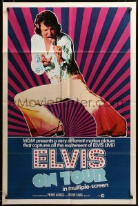 2z679 ELVIS ON TOUR int'l 1sh '72 cool full-length image of Elvis Presley singing into microphone!