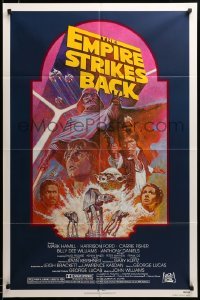 2z494 EMPIRE STRIKES BACK NSS style 1sh R82 George Lucas sci-fi classic, cool artwork by Tom Jung!