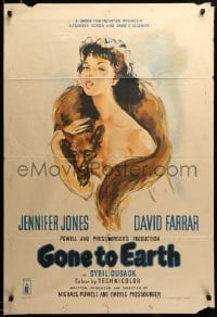 2z556 WILD HEART English 1sh '50 Jennifer Jones, when it was Powell's Gone to Earth, ultra rare!