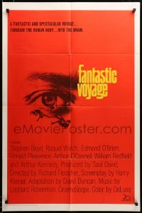2z125 FANTASTIC VOYAGE 1sh '66 best art of tiny people going to the human brain!