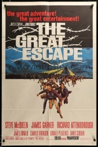 2z717 GREAT ESCAPE 1sh '63 Steve McQueen, John Sturges classic prison break, McCarthy art!