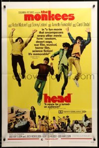2z967 HEAD 1sh '68 The Monkees, Peter Tork, Davy Jones, Micky Dolenz, Michael Nesmith!