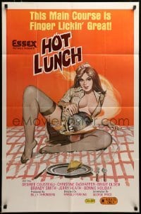 2z299 HOT LUNCH 25x38 1sh '78 outrageous sexy art, this main course is finger lickin' great!